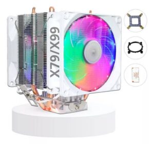 COOLER PROCESSADOR UNIVERSAL C/ LED RGB AMD/INTEL DEX DX-9300B BRANCO (FM1/2/2+/AM2/AM3/3+/775/115X/1200/1366/1700/2011)